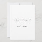 Boho Script Just Married Elopement Wedding Foto Ankündigung (Rückseite)