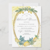 Boho Script Lemon Citrus Summer Probe Dinner Einladung (Vorderseite)