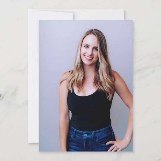 Boho Script Lemon Summer Foto Abschluss Einladung (Rückseite)