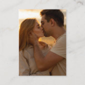 Boho Script Modern QR Code Foto Wedding RSVP Begleitkarte (Rückseite)