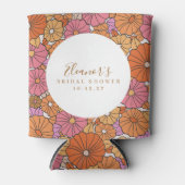 Boho Script Ocker Rosa Florale Hochzeitsdusche Cus Dosenkühler (Vorderseite)