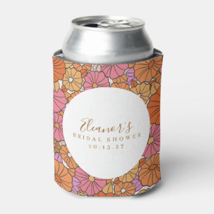 Boho Script Ockerrosa Florale Hochzeitsdusche Cust Dosenkühler