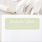 Boho Script Pastel Green Wedding Rücksendeadresse (Insitu)