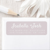 Boho Script Pastel Lila Wedding Rücksendeadresse (Insitu)