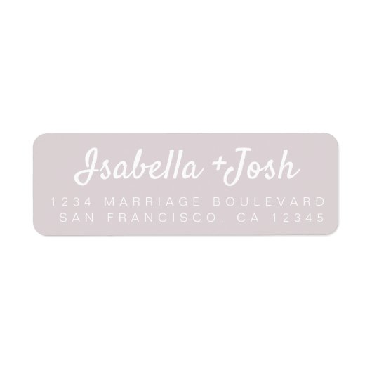 Boho Script Pastel Lila Wedding Rücksendeadresse (Vorne)