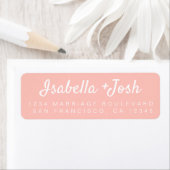Boho Script Pastel Pink Wedding Rücksendeadresse (Insitu)