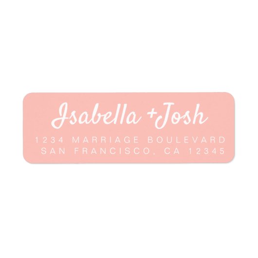 Boho Script Pastel Pink Wedding Rücksendeadresse (Vorne)