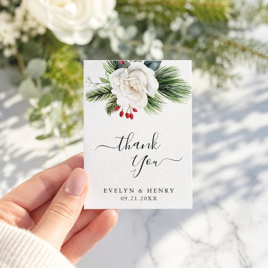 Boho Script Pine Green Wedding Budget Vielen Dank Mitteilungskarte