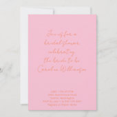 Boho Script Pink und Orange Modernes Brautparty Einladung (Vorderseite)