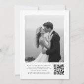 Boho Script QR Code Foto Wedding Einladung (Rückseite)