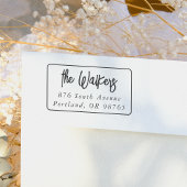 Boho Script Rectangle Frame Return Address Gummistempel