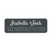 Boho Script Schwarz-weiß Wedding Rücksendeadresse (Vorne)