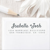 Boho Script Schwarz-weiß Wedding Rücksendeadresse (Insitu)