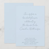Boho Script Soft Blue Modern Bridal Shower Einladung (Vorne/Hinten)