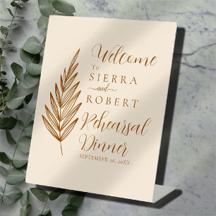 Boho Script Text Probe Dinner Willkommen Sockelschild