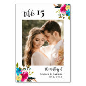 Boho Script Wedding Tischnummern Doppelseitig (Vorderseite)