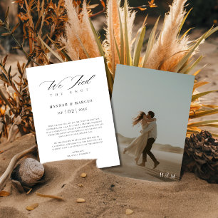 Boho Script Wir tippten das Knot Modern Wedding Fo Ankündigung