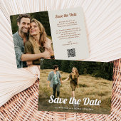 Boho Script | Zwei Foto- und QR-Code Save The Date