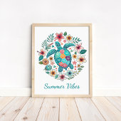 Boho Sea Turtle Art Print - The Ocean Wall Art Poster