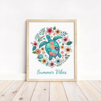 Boho Sea Turtle Art Print - The Ocean Wall Art