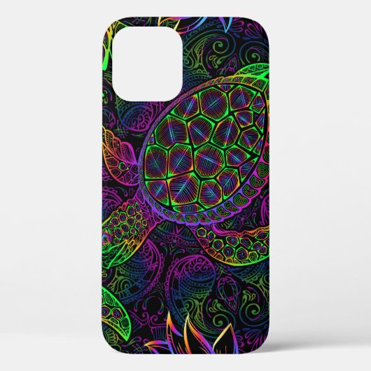 Boho Sea Turtle: Psychedelic Mandala Pattern Case-Mate iPhone Hülle (Rückseite)