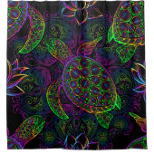 Boho Sea Turtle: Psychedelic Mandala Pattern Duschvorhang (Vorderseite)