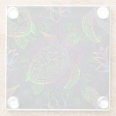 Boho Sea Turtle: Psychedelic Mandala Pattern Glasuntersetzer (Rückseite)