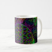 Boho Sea Turtle: Psychedelic Mandala Pattern Kaffeetasse (VorderseiteRechts)