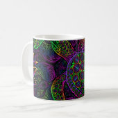 Boho Sea Turtle: Psychedelic Mandala Pattern Kaffeetasse (Vorderseite Links)