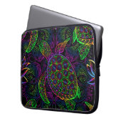 Boho Sea Turtle: Psychedelic Mandala Pattern Laptopschutzhülle (Vorderseite Links)