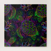 Boho Sea Turtle: Psychedelic Mandala Pattern Puzzle (Vertikal)