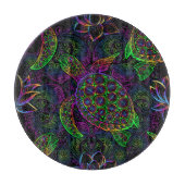Boho Sea Turtle: Psychedelic Mandala Pattern Schneidebrett (Vorderseite)