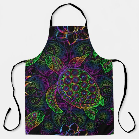 Boho Sea Turtle: Psychedelic Mandala Pattern Schürze (Vorderseite)