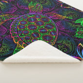 Boho Sea Turtle: Psychedelic Mandala Pattern Sherpadecke (3/4)