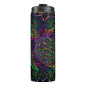 Boho Sea Turtle: Psychedelic Mandala Pattern Thermosbecher (Vorderseite)
