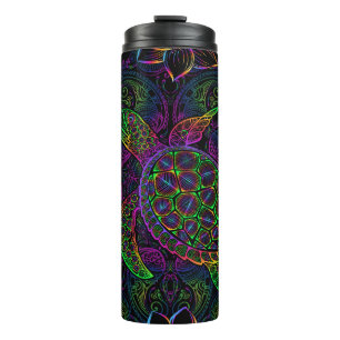 Boho Sea Turtle: Psychedelic Mandala Pattern Thermosbecher