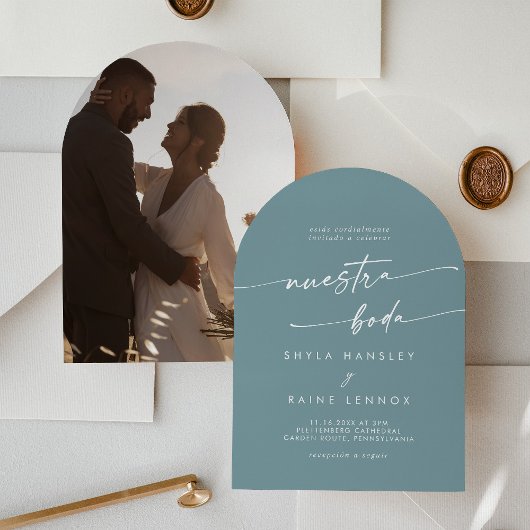 Boho Seafoam Aquamarines Foto Einladung