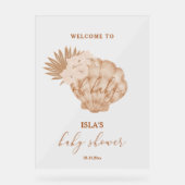 Boho Seashell Baby Dusche Willkommen Acrylschild (Vorderseite)