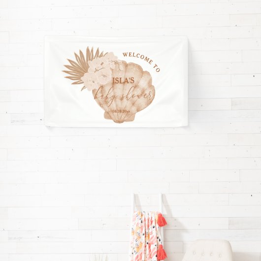 Boho Seashell Baby Shower Banner (InSitu)