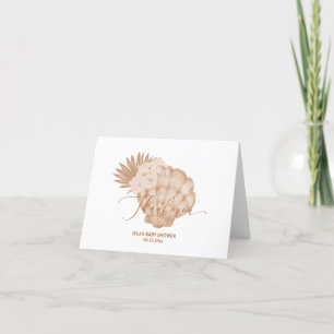 Boho Seashell Baby Shower Dankeskarte