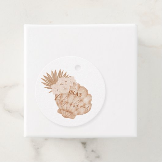 Boho Seashell Baby Shower Geschenkanhänger (Beispiel)