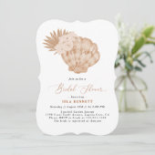Boho Seashell Bridal Dusche Einladung (Stehend Vorderseite)