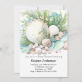 Boho Seashell Whimsical Ocean Baby Shower Einladung (Vorderseite)