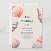 Boho Seashells Beach Einzigartige Hochzeit Einladung (Vorderseite)