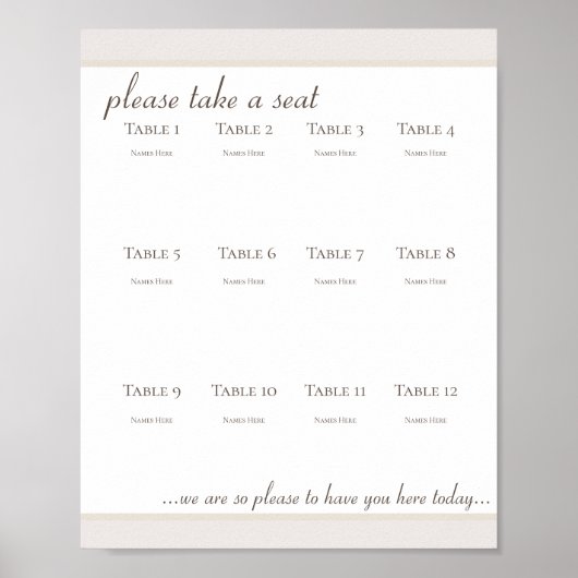 Boho Seating Chart Value Poster Paper (Matte) (Vorne)