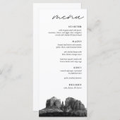 Boho Sedona Arizona Schwarz & Weiß Hochzeitsessen Menükarte (Vorne/Hinten)