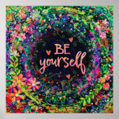 Boho Seien Sie selbst Inspirationsquelle für Zitat Poster (Vorne)