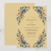 Boho-Senf-Schiefer-Gemalte Hochzeit Einladung (Vorne/Hinten)