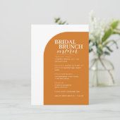 Boho Serif Minimal Text Bridal Brunch Menü Menükarte (Stehend Vorderseite)