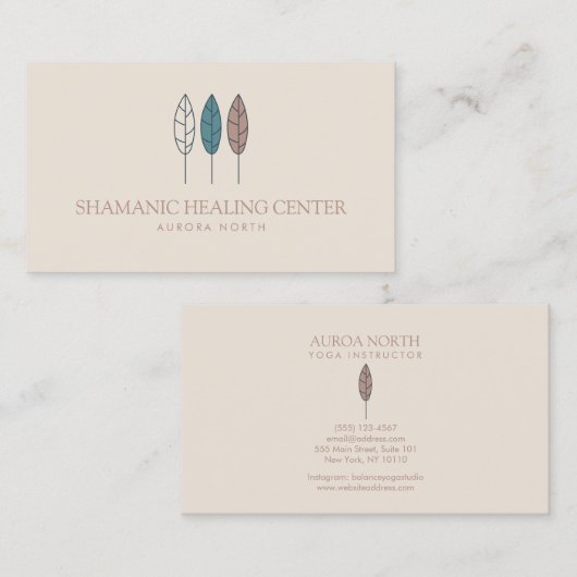 Boho Shamanic Healing Individuelle Name Visitenkarte (Vorne/Hinten)